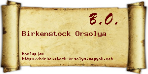 Birkenstock Orsolya névjegykártya